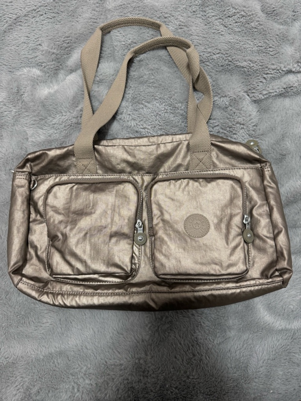 Kipling Cyrene shoulder bag metallic sparkly gold